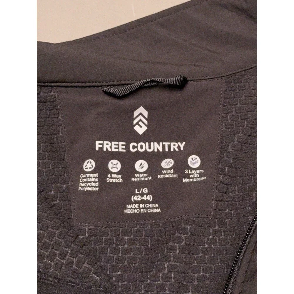 Free Country Men’s Full Zip Fleece Jacket w/ Zip Pockets Black L